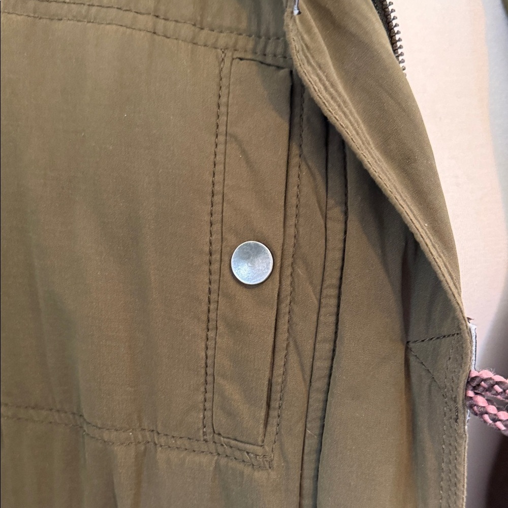 Zara Olive Green Parka with Faux Fur Hood - Picture 3 of 16